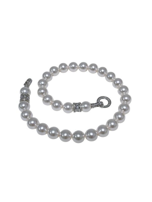 Perfect Round White Pearls from Swarovski Beaded Necklace 12mm 16" - Image 3