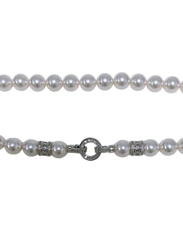 Perfect Round White Pearls from Swarovski Beaded Necklace 12mm 16" - Image 6